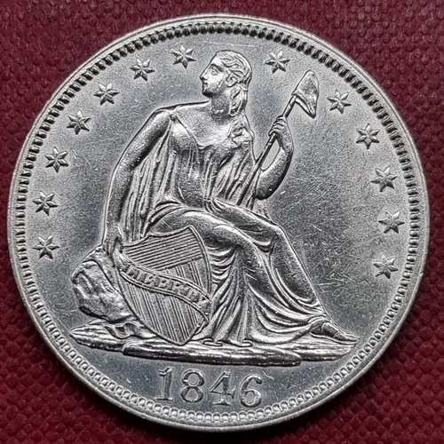 1846 Seated Liberty Half Dollar 50c Tall Date UNC Uncirculated Details #60897