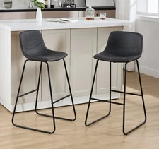 Bar Stools Set of 4 and 2 Counter Height Bar Stools Faux Leather Barstools