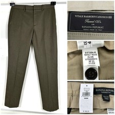 Banana Republic Flannel 120's Pants 34x34 Wool Vitale Barberis Can nico NEW