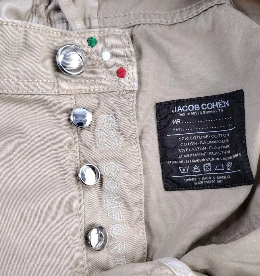 Jacob Cohen 622 Comfort Handmade Luxury Khaki 5-pocket Pants Men's Size 32x34 - Image 2 of 4