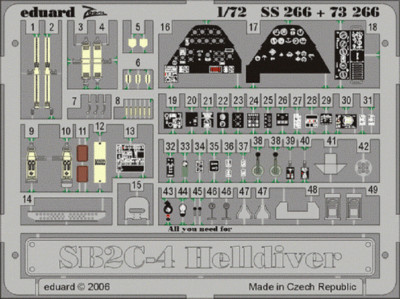 MW22 EDUARD SS266 SB2C-4 1/72 ZOOM SET for ACADEMY