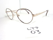 Vtg 80s Unmarked Round Eyeglass Frame Gold Tortoise Mens Womens Alex LTP-03 