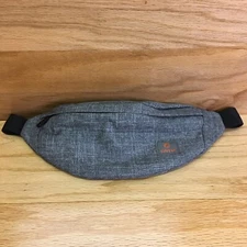 TINYAT Fanny Pack Travel Waist Bag Multi Pocket Lightweight Grey Orange