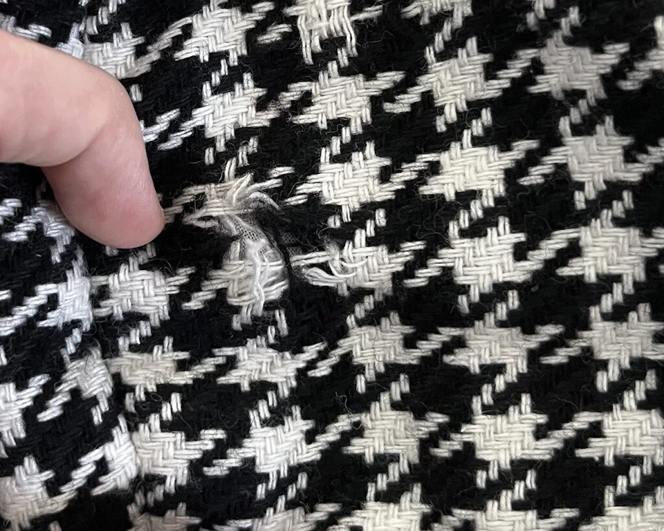 De colección Negro Blanco Pata de Gallo Hecho a Mano Turbante Boina Tejido Sombrero Artístico Foto 4 de 4