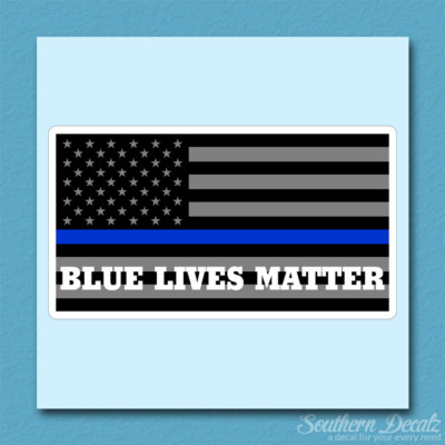 Blue Lives Matter Flag Police Cops - Vinyl Decal Sticker - c49 - 6.75 ...
