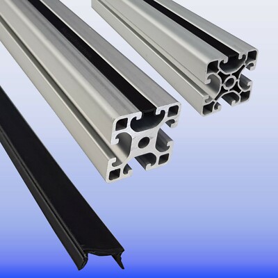 Abdeckprofil N 8 Kunststoff schwarz für Aluprofil 40 Nut 8  2m Stab  Typ lP40N8
