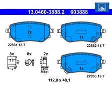 Brake pad set, disc brake ATE 13.0460-3888.2 for Nissan