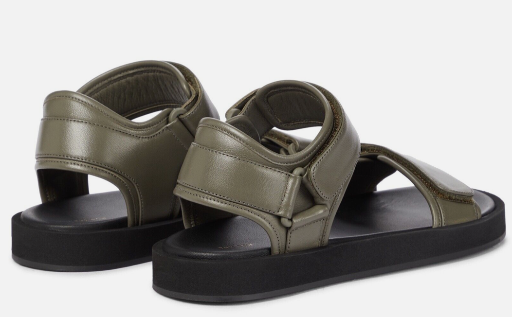 FILA THE ROW Hook and Loop II sandali in pelle verde mangrovia taglia 41 US 11
