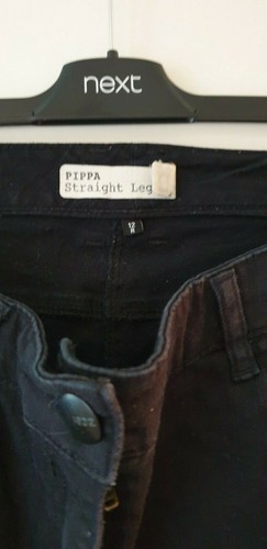South Denim Jeans Damen Größe 12R Schwarz Pippa Gerades Bein Knopfleiste 4 Taschen - Bild 2 von 4