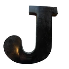 Initial J Black 11.5” x 10” Wall Hanging Heavy Alphabet Letter