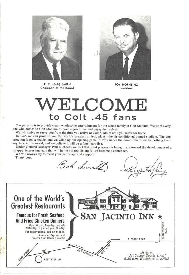 1964 Houston Colt .45s Souvenir Program VS San Francisco Giants & Ticket Stubs - Image 2 of 4