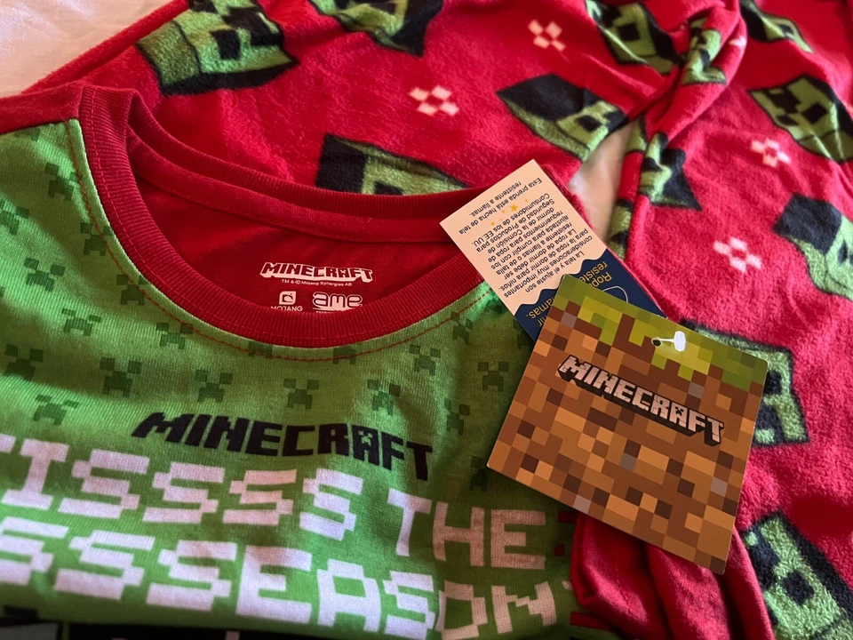Pijama para niños talla XS 4/5 Minecraft Steve Navidad 2 piezas traje para dormir Foto 2 de 4