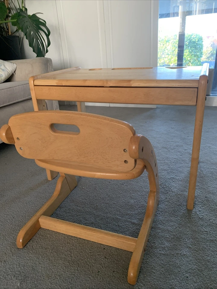 Massivholz Kinder Kinder Schreibtisch & Stuhl Set - Schublade Arbeitszimmer/Basteltisch