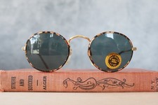 Vintage 80s 90s Semi oval Sunglasses New Old Stock Hipster Academia Preppy