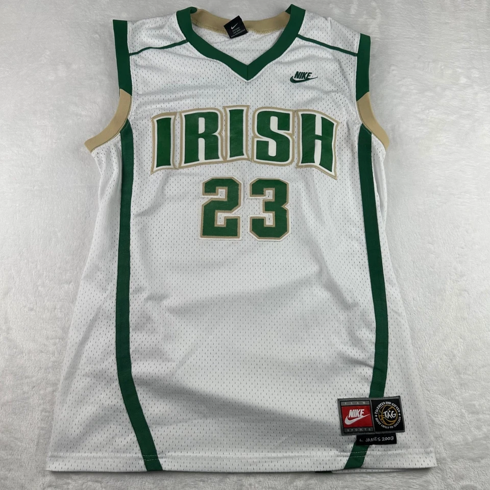 Nike Y2K Mens M LeBron James St Vincent Irish High School Basketball Jersey Away - Image 1 of 4