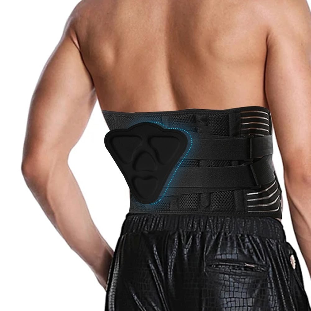 Ceinture de soutien lombaire pour le télétravail et le sport avec coussinet 3D ajustable