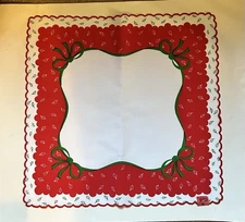 6 Christmas Vintage Large Festive Linen  Placemats~ 18” Square
