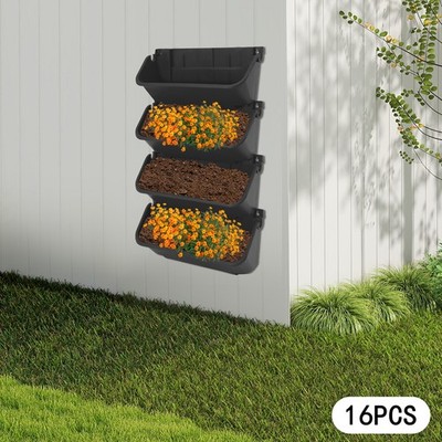 16PCS Hanging Flowerpots Vertical Planters Wall-mounted Flower Pot Vegetable Pot