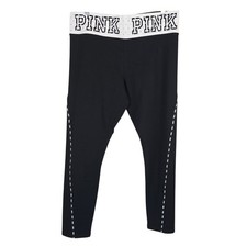 Victoria Secret Pink Yoga Bling Large Logo Athletic Leggings XL