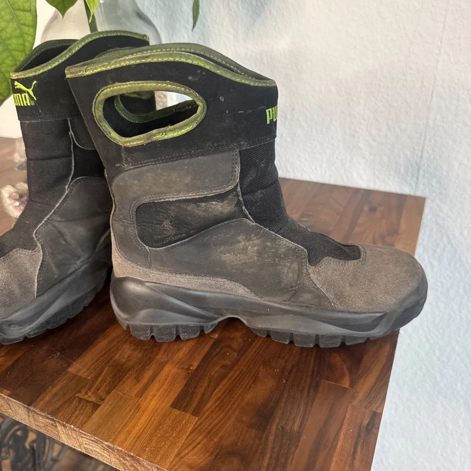 Jungen Winterstiefel Gefüttert Größe 39 Puma Grau Schwarz Wasserdicht Echt Leder - Bild 4 von 4