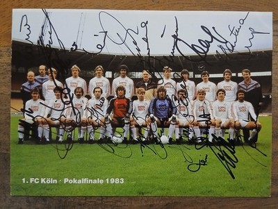 1. FC Köln Pokalfinale 1983 ultra rare Kölnische Rundschau MK kpl. handsigniert