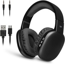 iJoy Ultra Wireless Headphones with Microphone- Rechargeable Over Ear Black