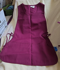  2 Cobbler Apron Unisex Smock Regular Housekeeping Uniform Maroon 2 pocket ties