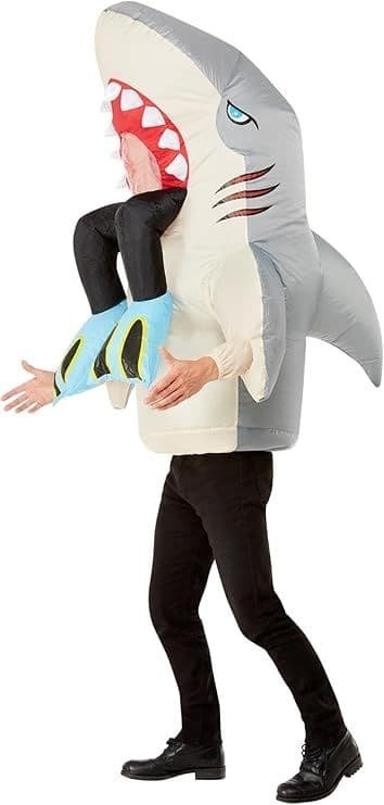 Disfraz de tiburón y buzo inflable de Halloween para adulto