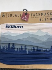 Locale Mt. Hood Skibowl Blue Mountain Print Reusable Polyester Neck Gaiter