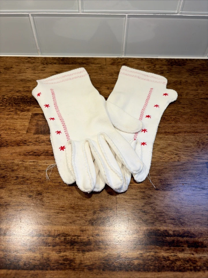 Guantes tejidos a mano bordados vintage años 50 para mujer  Foto 2 de 3