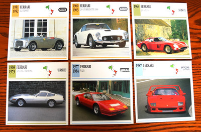 6 Ferrari Edito-Service S.A. Cards 6 x 6 1991