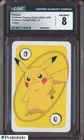 2021 Pokemon Playing Cards Japanese UNO Yellow Pikachu CGC 8 NM/MINT
