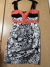 B30 Women’s Vintage Guess Lightweight Print Dress Pink Black White size Xs