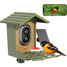 Smart Bird Feeder Camera with AI Species Identifier  Solar Powered, 2.5K HD Vid
