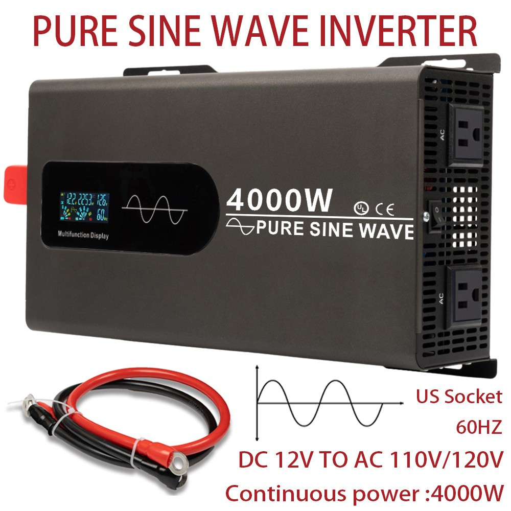 インバータ　4000w 12v Pure Sine Wave Inverter Voltage Converter 4000W 12V DC 120V AC New