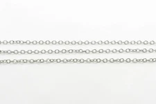 Rhodium Plated Oval Cable Chain, 1.5mm x 3mm - Sold by the Foot