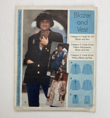 Step By Step Fitted Blazer and Vest Sz 4-22 Sewing Pattern Only Uncut No Cards
