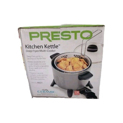 Presto Kitchen Kettle Ceramic Deep Fryer/Multi-Cooker, 06021 New