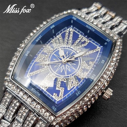 New Hip Hop Fully Ice Out Men's Luxury Iced Cz Diamond Stainless Steel Watch - Bild 5 von 15