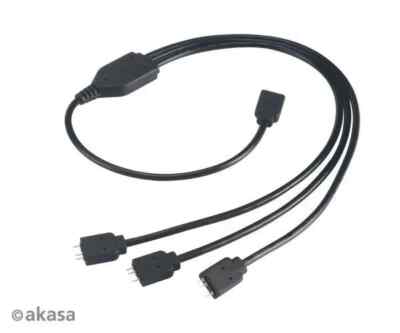 Akasa Addressable RGB LED splitter and extension cable 50cm - Black