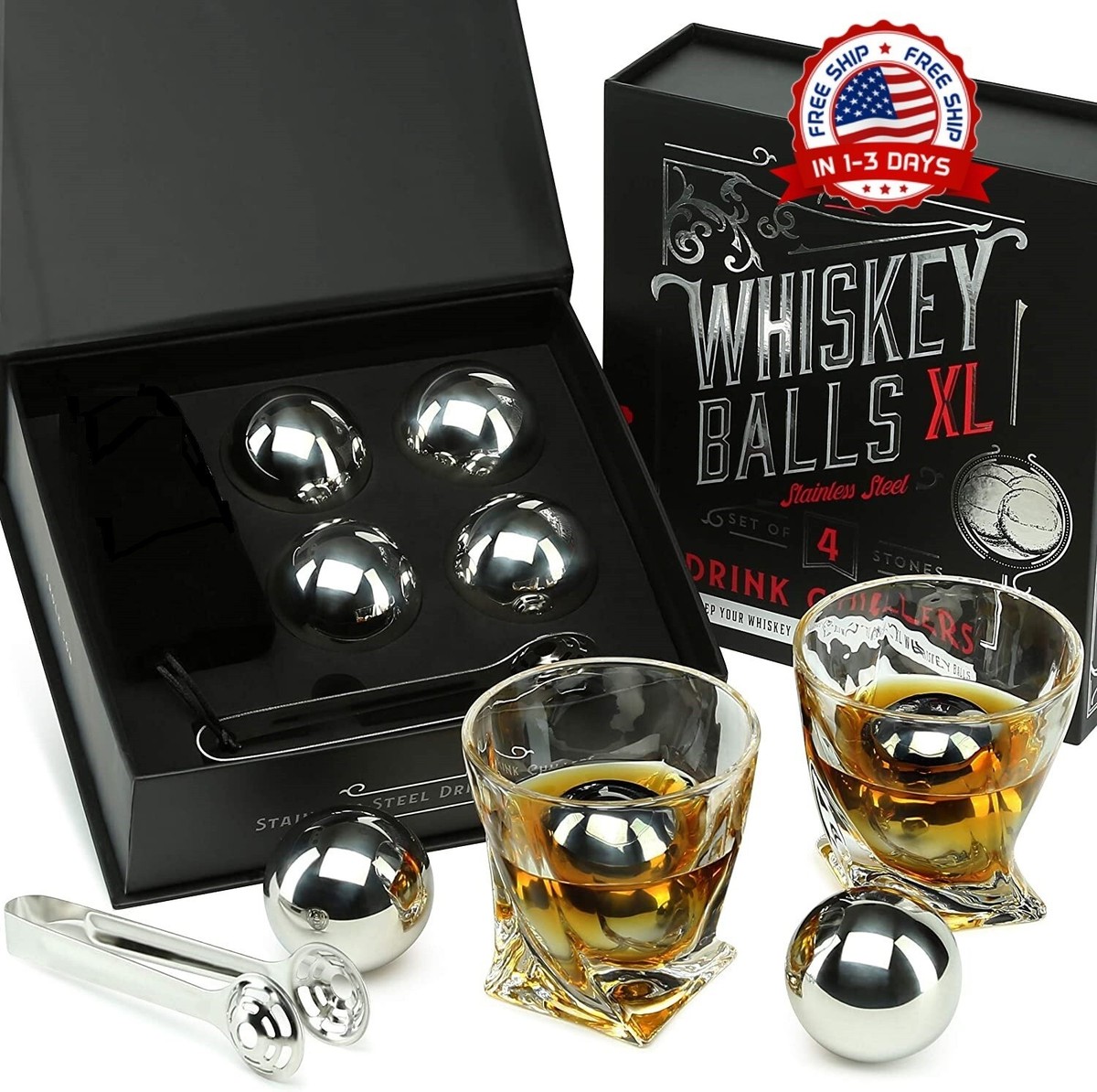 EXCLUSIVA Juego De Piedras De Whisky Con Vasos Rocas Regalo Para