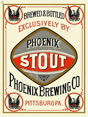 Phoenix Stout Phoenix Brewing Co. 9'' x 12'' Metal Sign