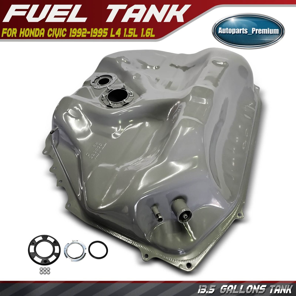 13.5 Gallons Silver Fuel Tank for Honda Civic 1992 1993 1994 1995