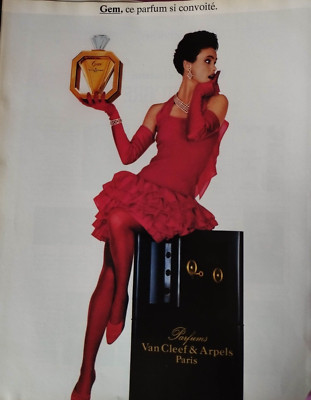 Van Cleef £ Arpels Vintage Print Ad !! '' GEM Perfume for Women ''