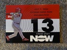 2007 Topps Generation Now Insert #GN63 Phillies Chase Utley Baseball Card