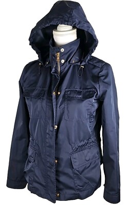 Talbots ~Woman Size 8Petite~ Navy Blue Lightweight Hodee Jacket Windbreaker. 