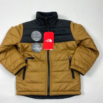 The North Face Boys Puffer Jacket Yellow Black Color Block Zip High Neck Xxs New Ebay