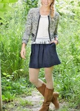 NWOT MATILDA JANE Secret Fields Aspen Skater Skirt Black Women Sz L Faux Suede
