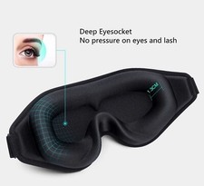 3D Black Sleep Mask For Men  Women Eye Mask Sleep Blindfold Travel Accessories