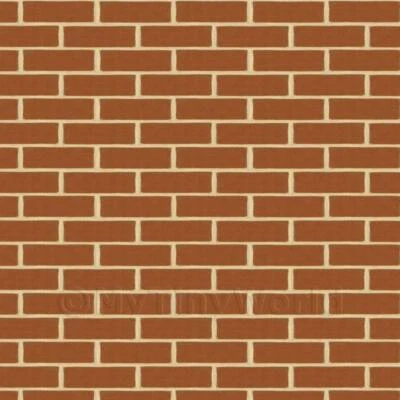 MYTINYWORLD Miniatura per Casa Delle Bambole Nuovo Marrone/Rosso Mattone Motivo Rivestimento